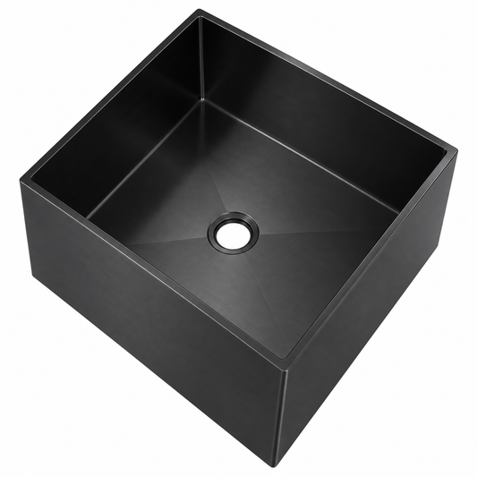 Stainless Steel Top-Mount Basin 19" × 15" × 4" with Brushed Drain