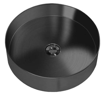 Stainless Steel Round Top-Mount Basin with Brushed Drain