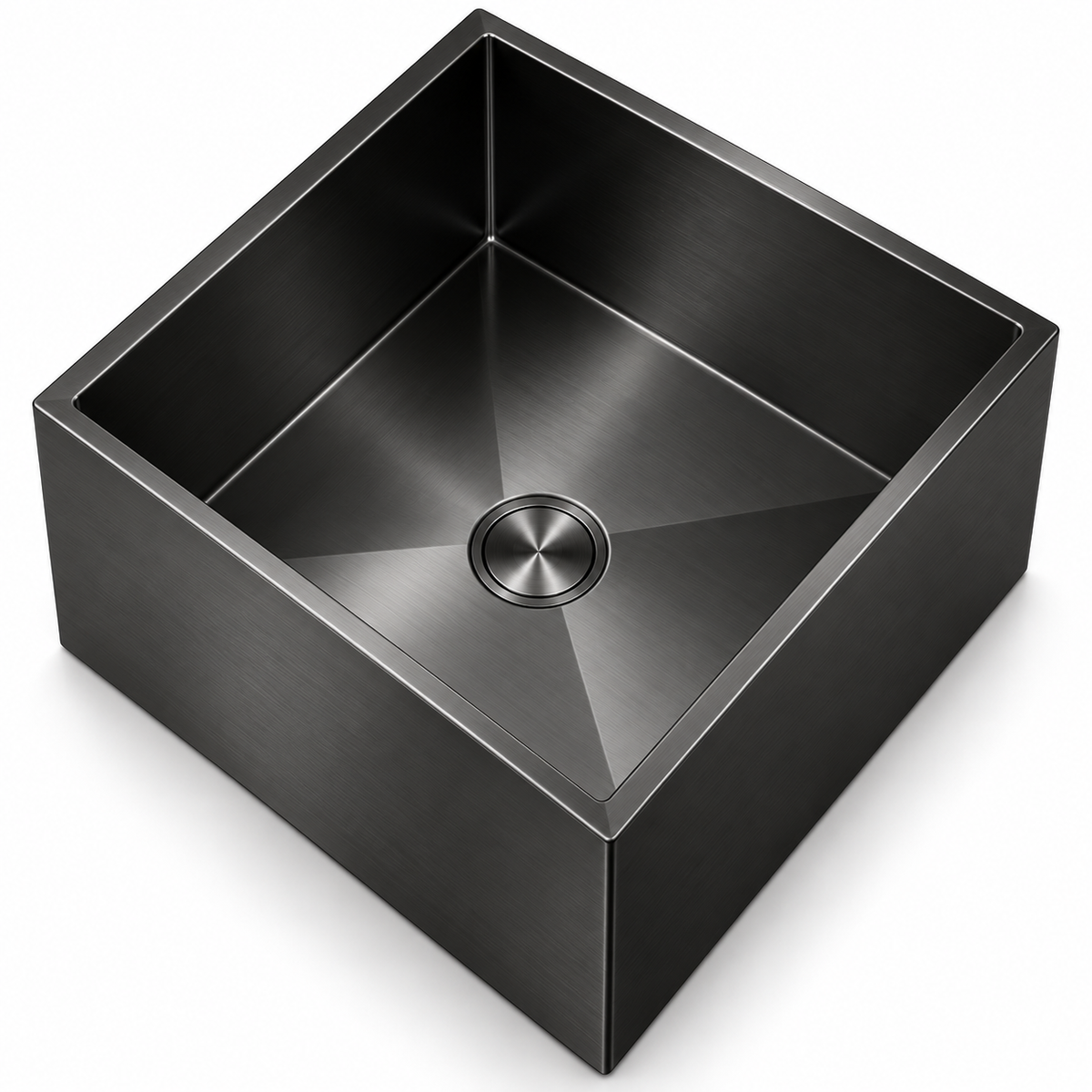 Stainless Steel Top-Mount Hanging Basin 20" × 18" × 4.72" with Brushed Drain