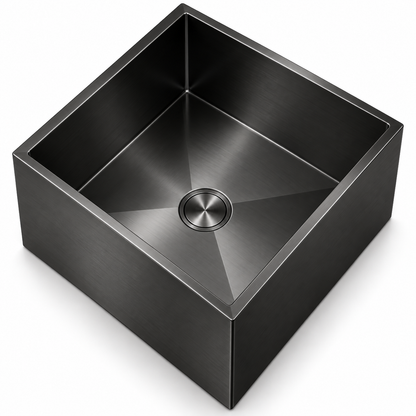 Stainless Steel Top-Mount Hanging Basin 20" × 18" × 4.72" with Brushed Drain